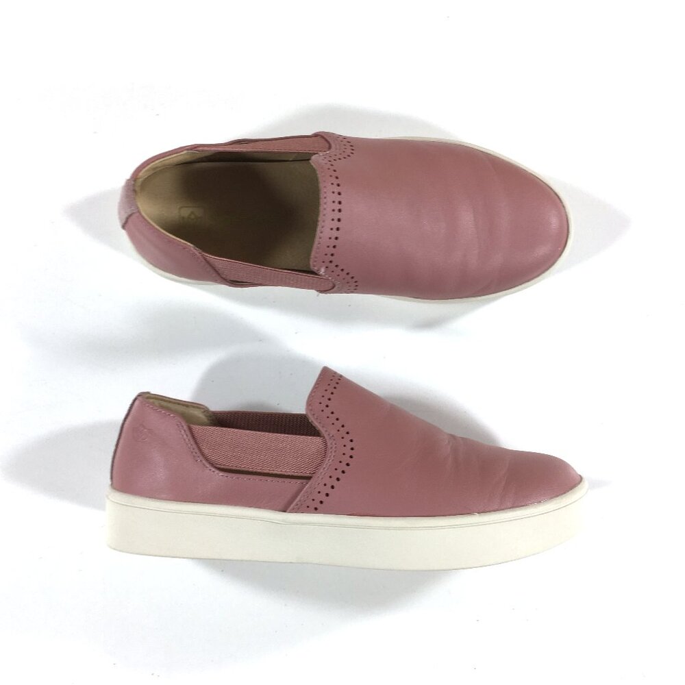 Spenco Slip On Sneakers Womens Size 6.5 D Wide Pink Leather